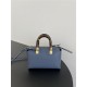 Fendi By The Way Mini Boston bag leather and elaphe Blue High