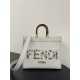 MEDIUM Fendi SUNSHINE Leather & Elaphe Shopper White High