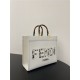 MEDIUM Fendi SUNSHINE Leather & Elaphe Shopper White High