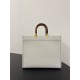 MEDIUM Fendi SUNSHINE Leather & Elaphe Shopper White High