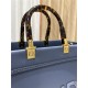 MEDIUM Fendi SUNSHINE Leather & Elaphe Shopper Blue High