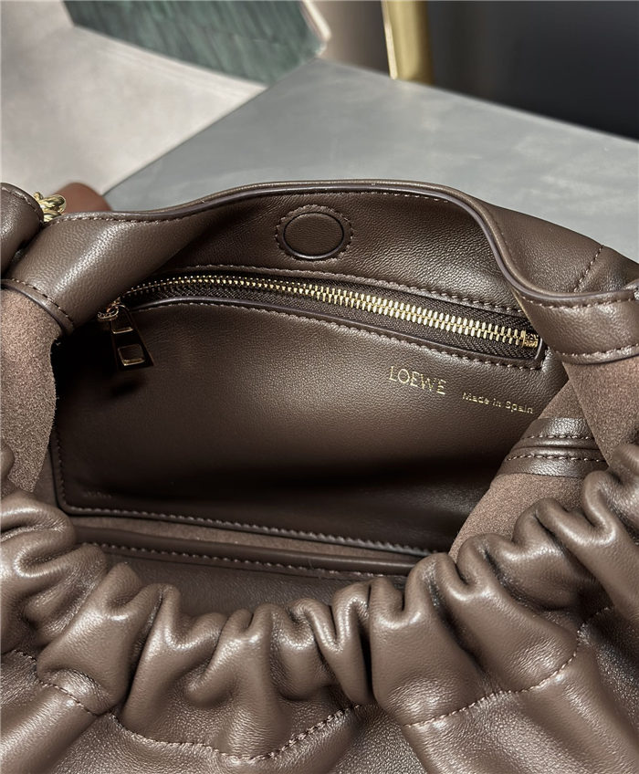 Squeeze bag SMALL in nappa lambskin Chocolate High