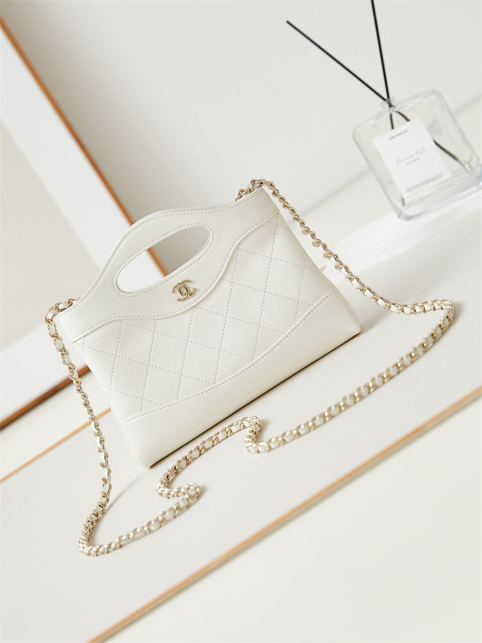 Chanel 31 Mini BAG Calfskin & Gold-Tone Metal AP3656 White A