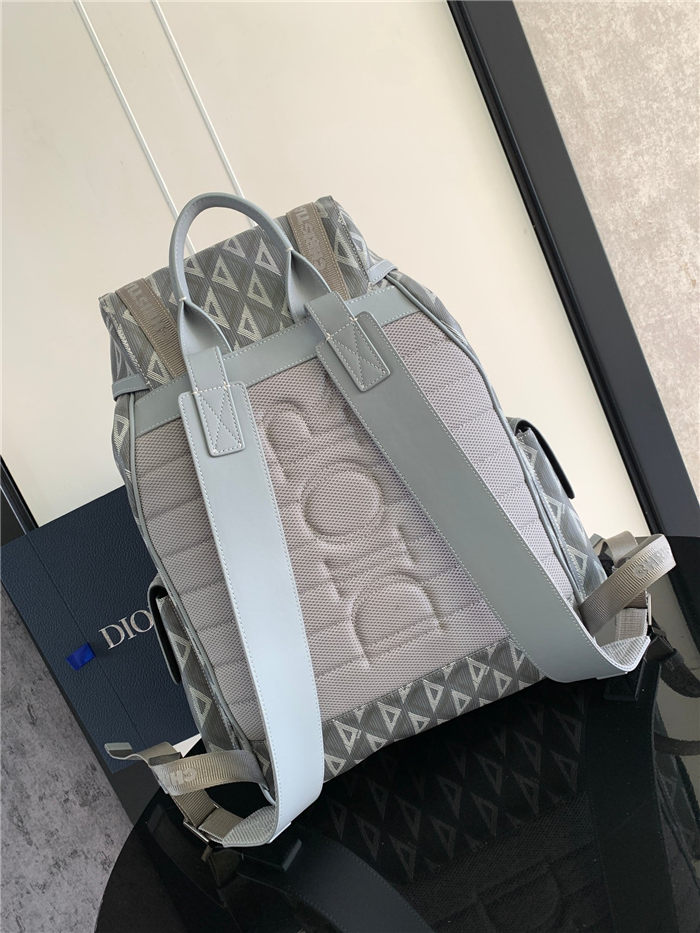 Dior Hit The Road Backpack Large CD Diamond Canvas Grey High