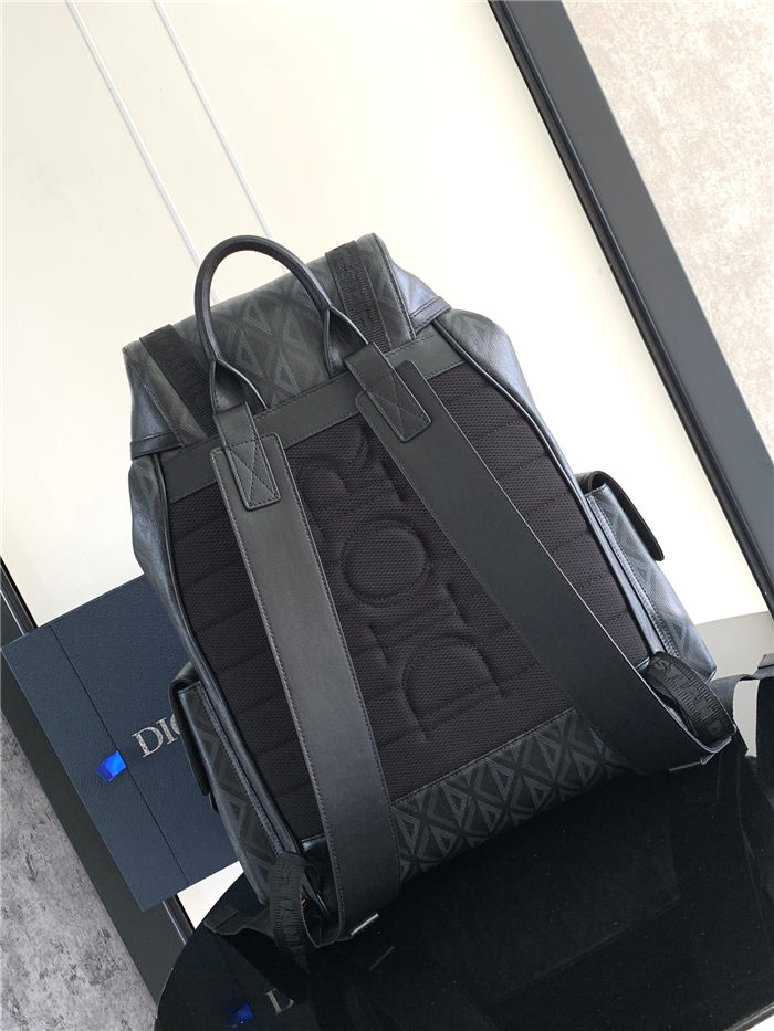 Dior Hit The Road Backpack Large CD Diamond Canvas Black High