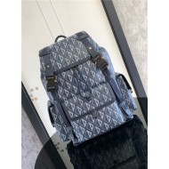 Dior Hit The Road Backpack Large CD Diamond Canvas Blue High