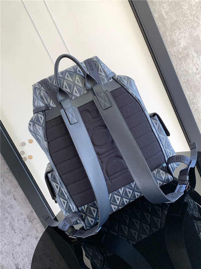 Dior Hit The Road Backpack Large CD Diamond Canvas Blue High