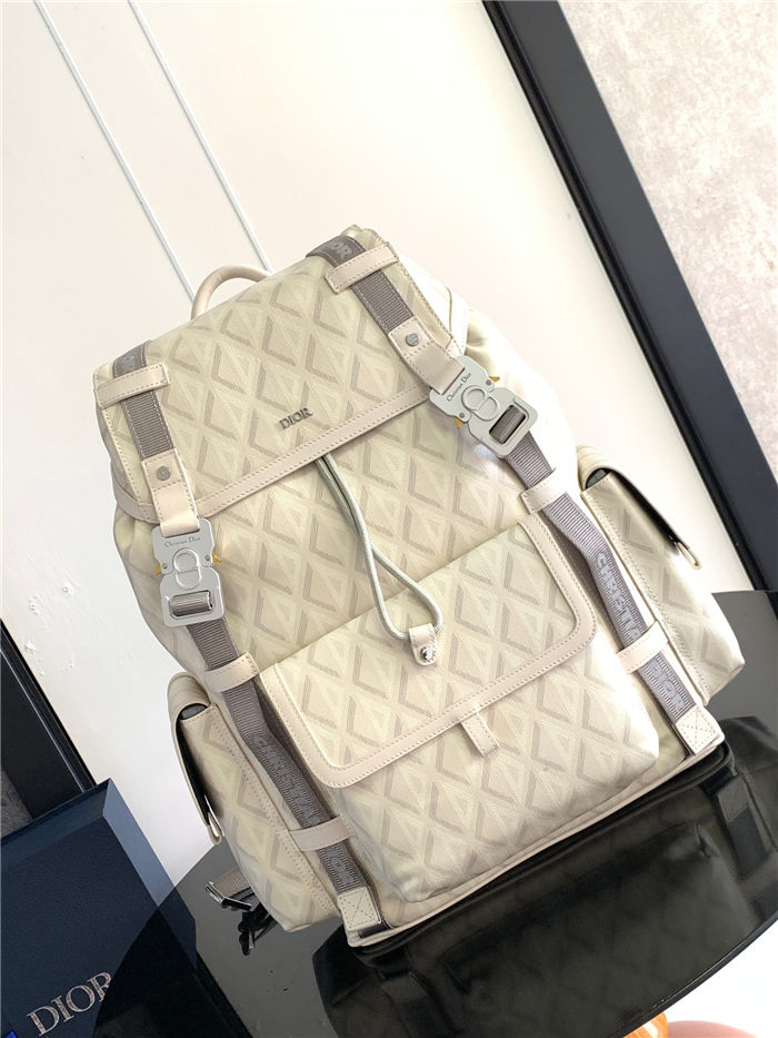 Dior Hit The Road Backpack Large CD Diamond Canvas Natural High