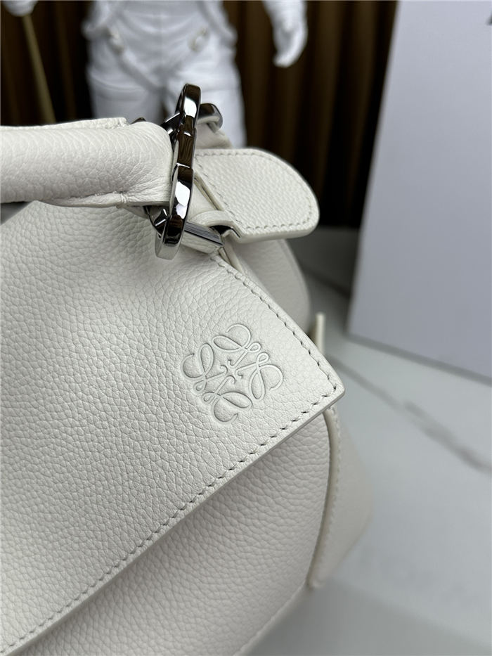 Small Puzzle bag in soft grained calfskin Soft White High