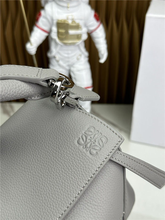 Small Puzzle bag in soft grained calfskin Pearl Gray High