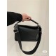 Small Puzzle bag in satin calfskin with jacquard strap Black High