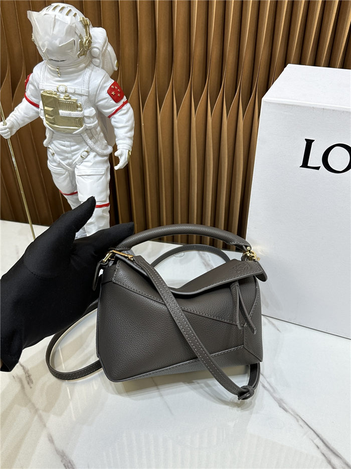 Mini Puzzle bag in soft grained calfskin Dark Grey High