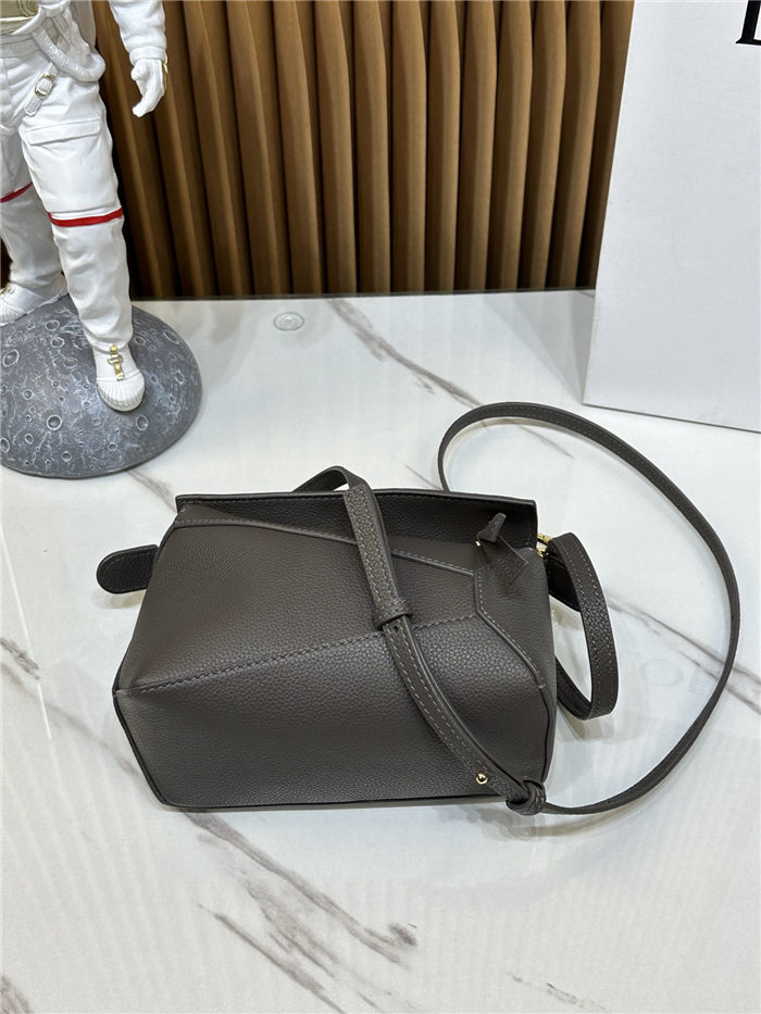 Mini Puzzle bag in soft grained calfskin Dark Grey High