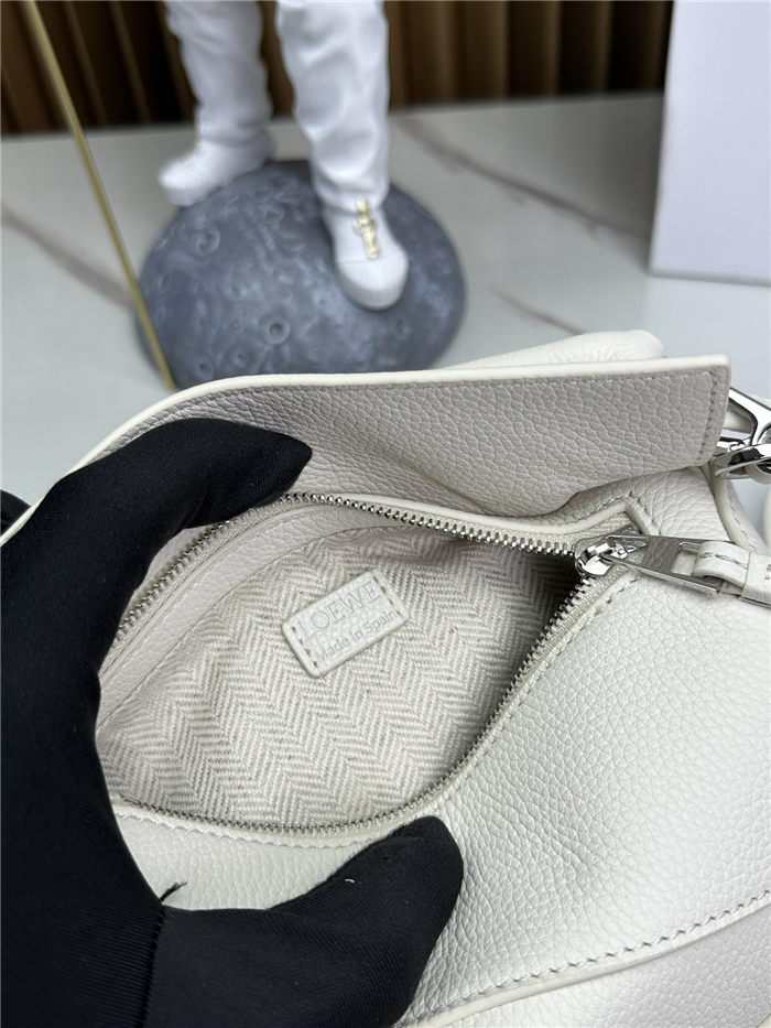 Mini Puzzle bag in soft grained calfskin Soft White High