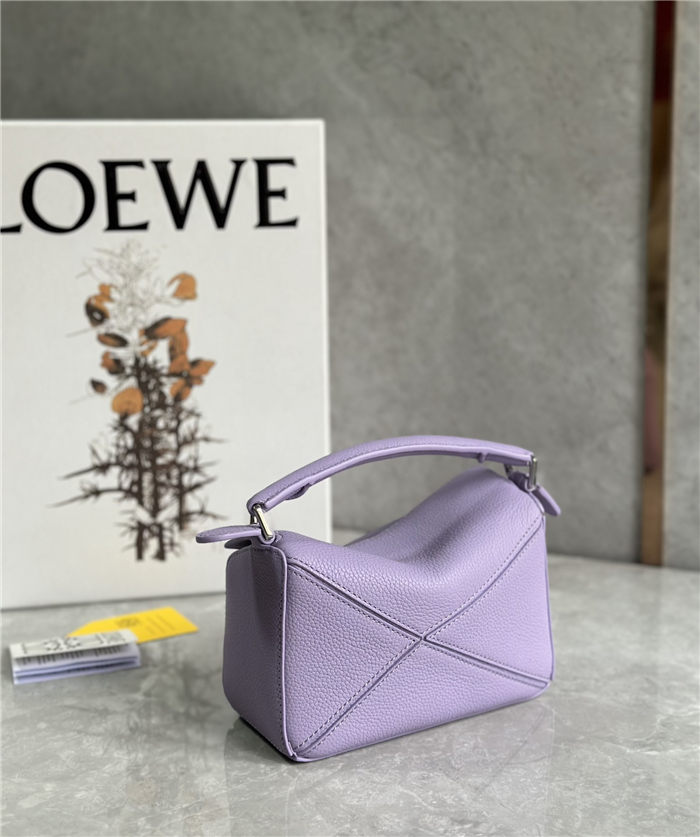 Mini Puzzle bag in soft grained calfskin Purple High