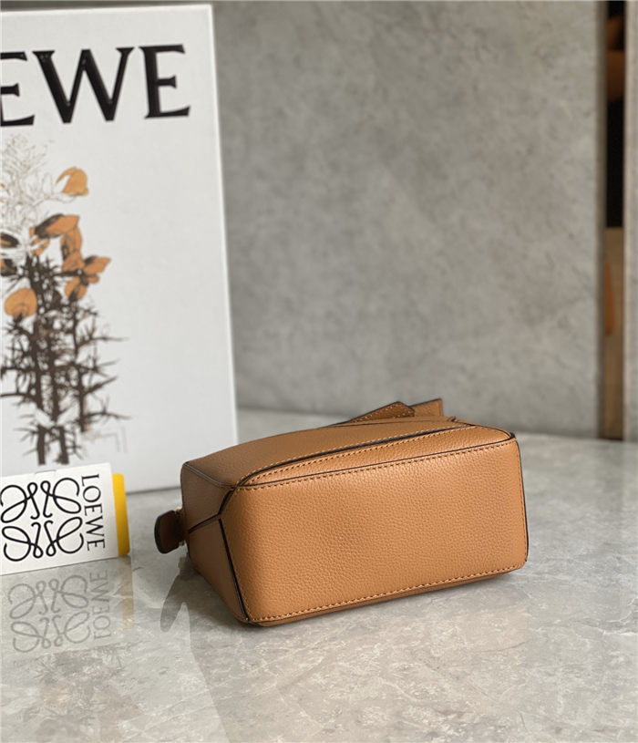 Mini Puzzle bag in soft grained calfskin Caramel High