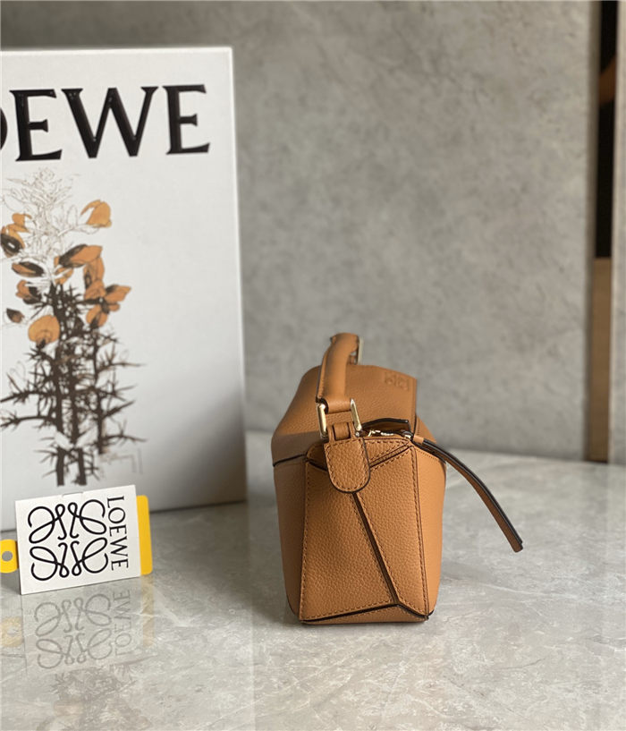 Mini Puzzle bag in soft grained calfskin Caramel High