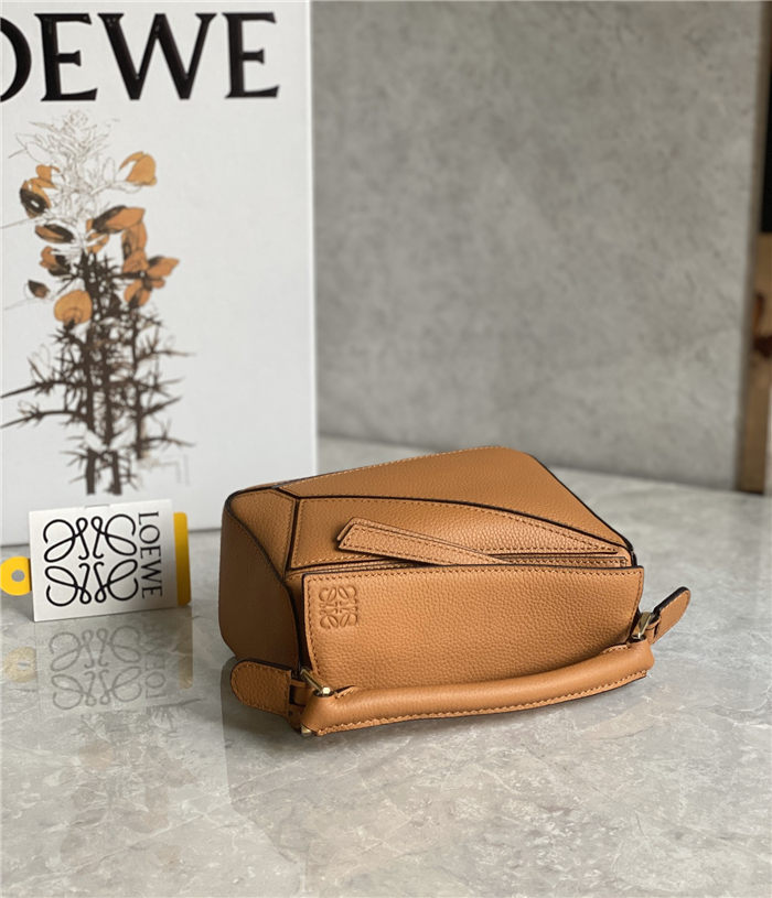 Mini Puzzle bag in soft grained calfskin Caramel High