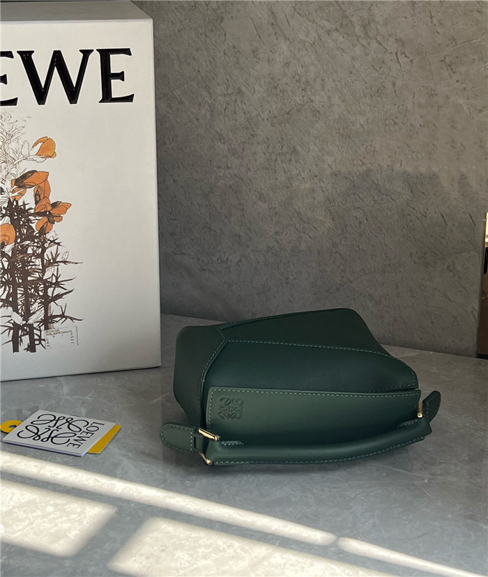 Mini Puzzle bag in classic calfskin Bottle Green High