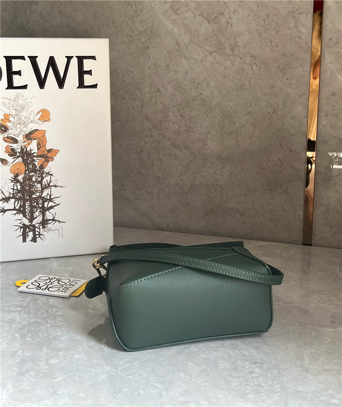 Mini Puzzle bag in classic calfskin Bottle Green High