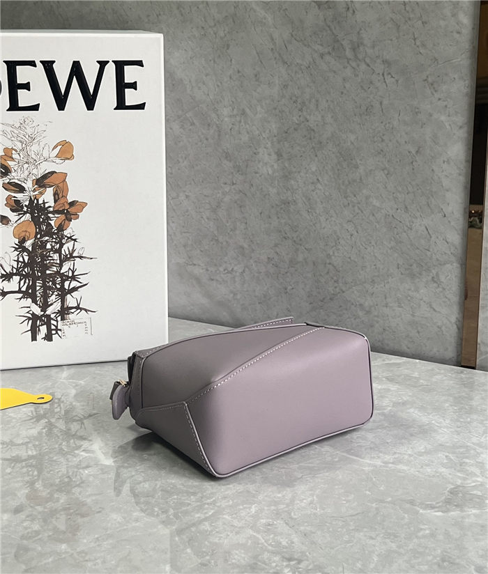 Mini Puzzle bag in classic calfskin Pale Purple High