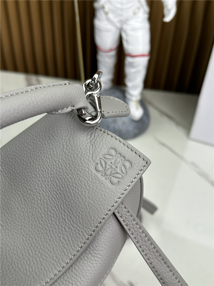 Mini Puzzle bag in soft grained calfskin Pearl Grey High