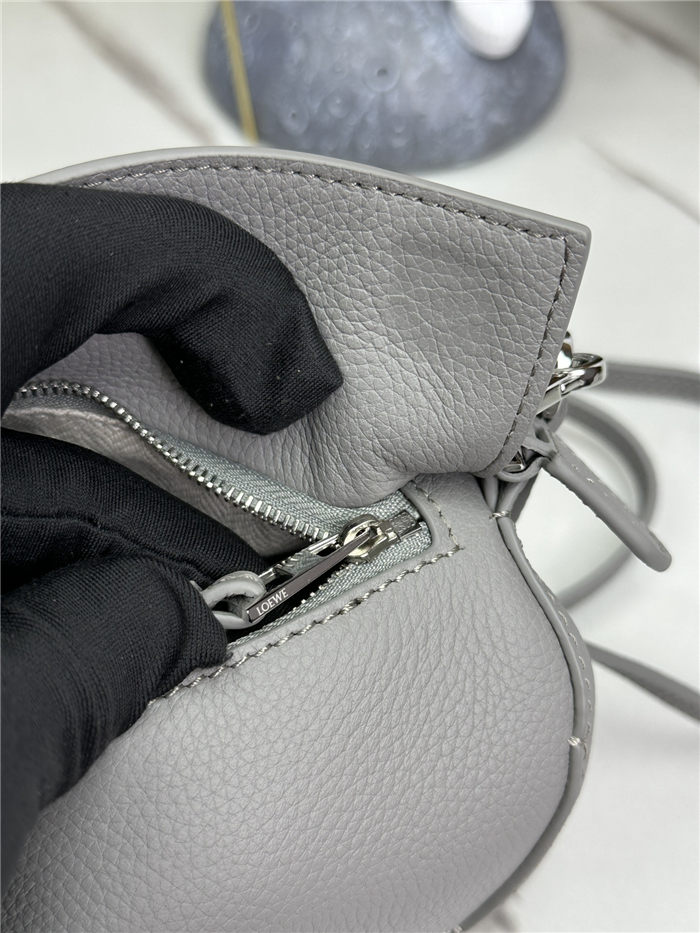 Mini Puzzle bag in soft grained calfskin Pearl Grey High