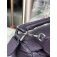 Small Puzzle bag in satin calfskin with jacquard strap Deep Aubergine High