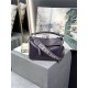 Small Puzzle bag in satin calfskin with jacquard strap Deep Aubergine High