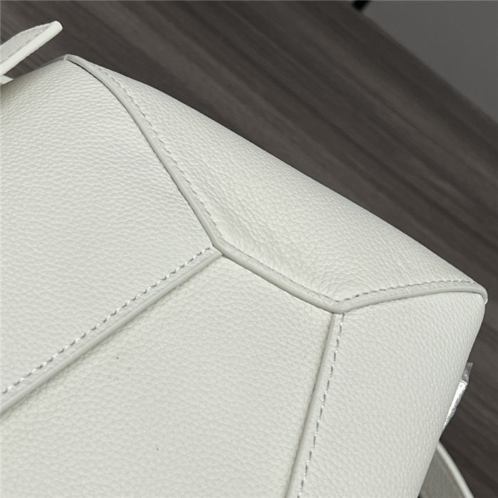 Puzzle bag 29cm in soft grained calfskin White High