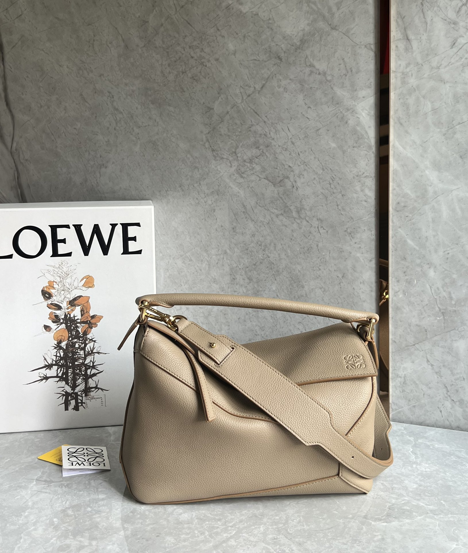 Puzzle bag 29cm in soft grained calfskin Beige High