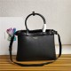 Prada Buckle medium leather handbag with double belt 1BA417 Black High