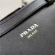 Prada Buckle medium leather handbag with double belt 1BA417 Black High