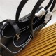 Prada Buckle medium leather handbag with double belt 1BA417 Black High