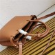 Prada Buckle medium leather handbag with double belt 1BA417 Caramel High