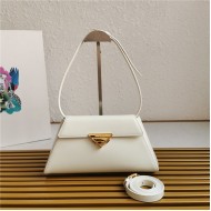 Prada Medium brushed leather handbag 1BD343 White High