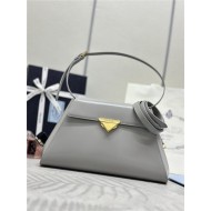 Prada Large brushed leather handbag 1BD342 Grey High