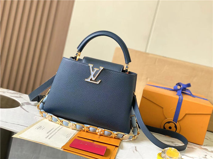 Louis Vuitton Capucines BB Bag Taurillon Leather M23280 Blue High