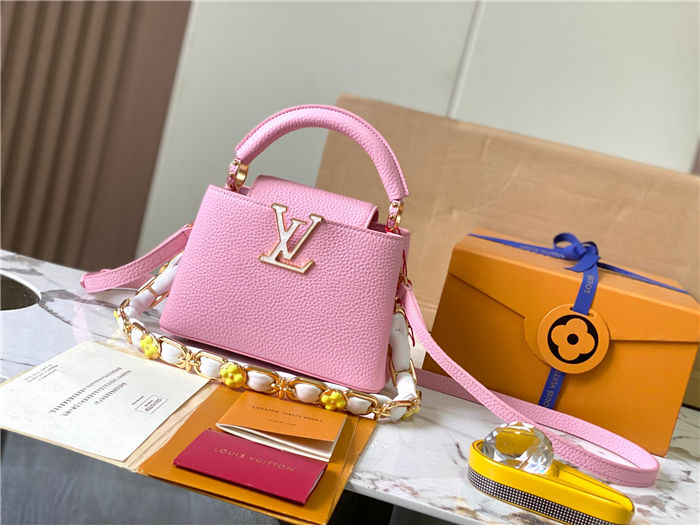 Louis Vuitton Capucines Mini Bag Taurillon Leather M23288 Pink High