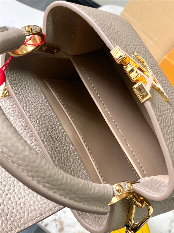 Louis Vuitton Capucines Mini Bag Taurillon Leather M23082 Taupe High