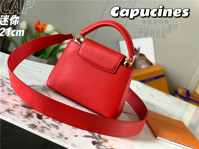 Louis Vuitton Capucines Mini Bag Taurillon Leather M55985 Red High