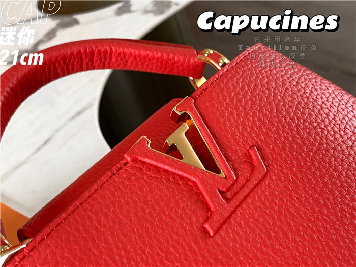 Louis Vuitton Capucines Mini Bag Taurillon Leather M55985 Red High