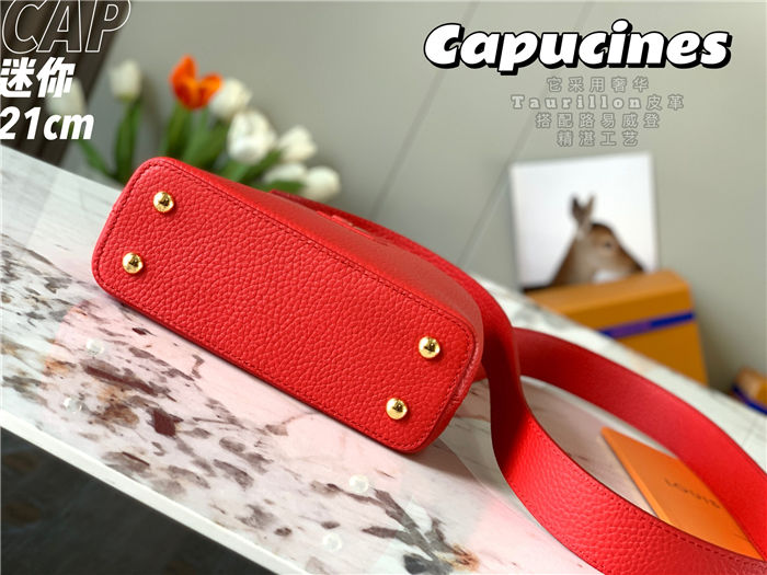 Louis Vuitton Capucines Mini Bag Taurillon Leather M55985 Red High