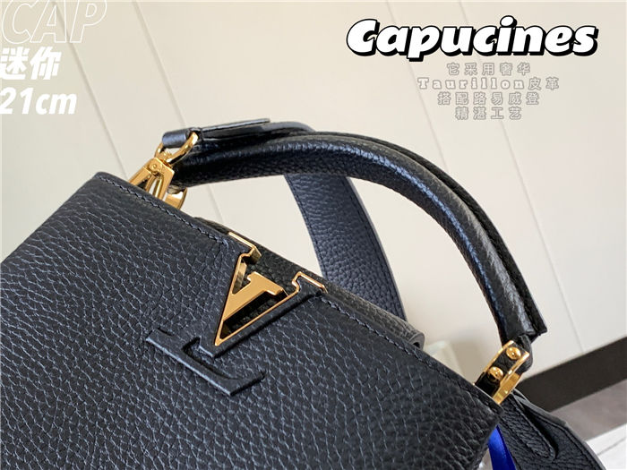 Louis Vuitton Capucines Mini Bag Taurillon Leather M55985 Black-Gold High