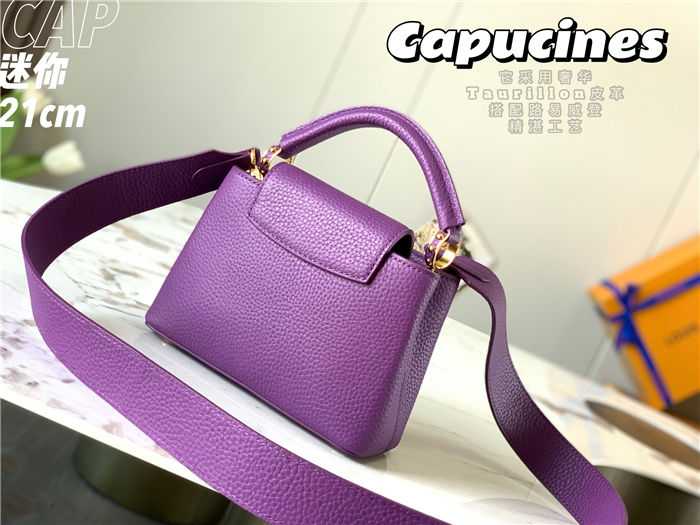 Louis Vuitton Capucines Mini Bag Taurillon Leather M55985 Purple High