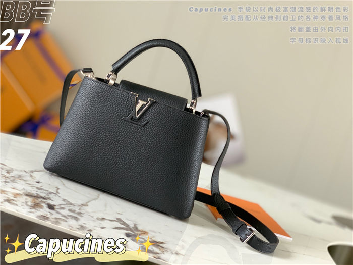 Louis Vuitton Capucines BB Bag Taurillon Leather M94517 Black-Silver High