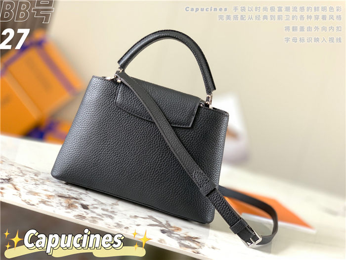 Louis Vuitton Capucines BB Bag Taurillon Leather M94517 Black-Silver High