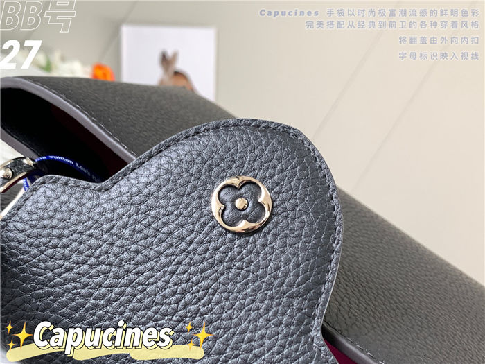 Louis Vuitton Capucines BB Bag Taurillon Leather M94517 Black-Silver High