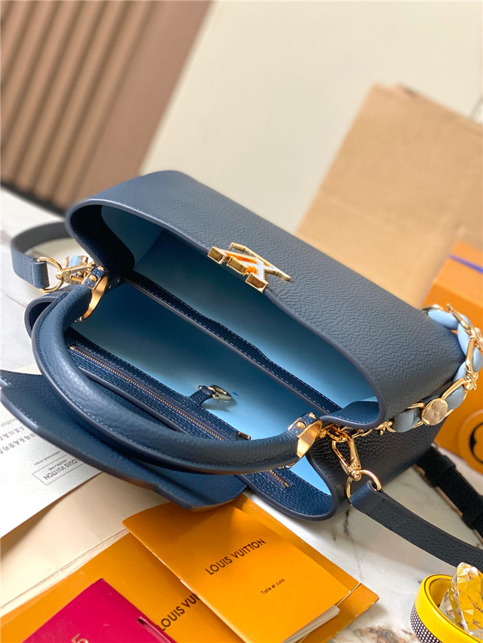 Louis Vuitton Capucines MM Bag Taurillon Leather M23199 Blue High