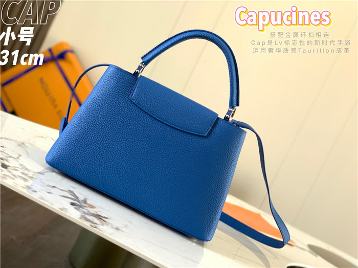 Louis Vuitton Capucines MM Bag Taurillon Leather M42259 Blue High